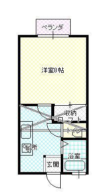 ドエル117(1K/2階)の間取り写真