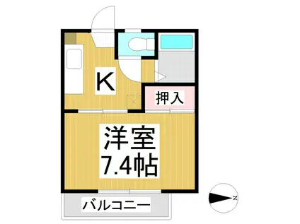 ベルメゾンT・K(1K/1階)の間取り写真