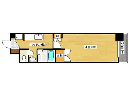 パレ・ルミエール(1K/4階)の間取り写真