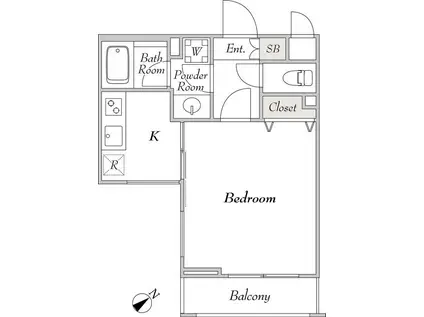 ミリアレジデンス桜新町(1K/3階)の間取り写真