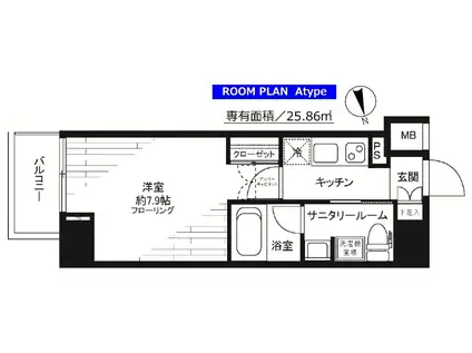 ステージグランデ芝大門(1K/1階)の間取り写真