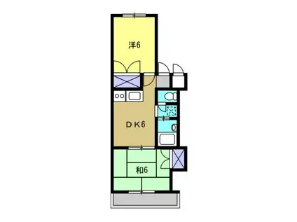 コーポ西有馬(2DK/1階)の間取り写真
