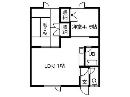 エステート春光(2LDK/1階)の間取り写真