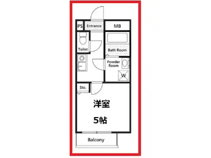 スカイウイング四つ木(1K/1階)の間取り写真