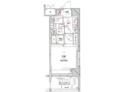 アルテシモリリア(1K/7階)の間取り写真