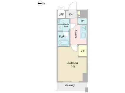 プロシード金山(1K/4階)の間取り写真