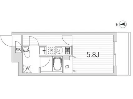 GRANDUO世田谷IV(1K/3階)の間取り写真