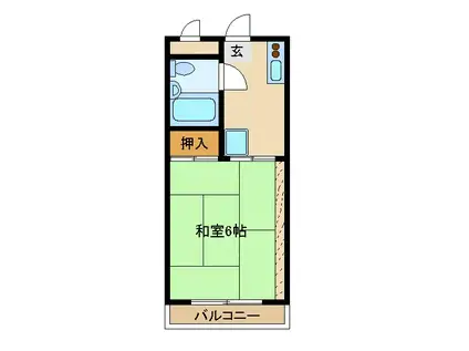 NKハイム2(1K/2階)の間取り写真