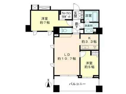 アーデン神保町(2LDK/10階)の間取り写真