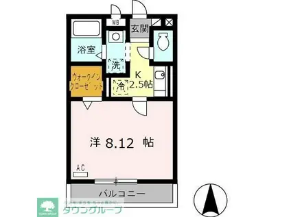 SUNMALLYUUGIV(1K/1階)の間取り写真