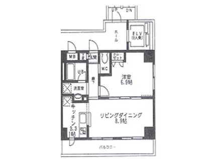 クエル田端(1LDK/5階)の間取り写真