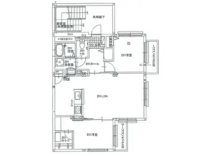 LIEN RESIDENCE 宮田町(2LDK/2階)の間取り写真