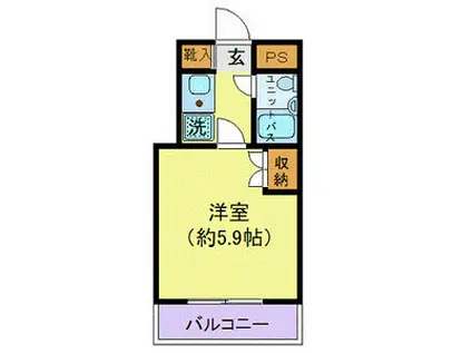 ジョイフル池上(1K/3階)の間取り写真