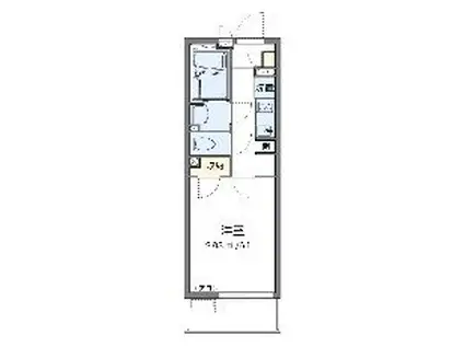 ＪＲ埼京線 武蔵浦和駅 徒歩14分 3階建 築9年(1K/3階)の間取り写真