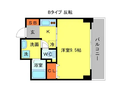 ウィスタリア京橋(1K/3階)の間取り写真