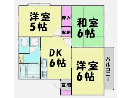 ＪＲ和歌山線 下井阪駅 徒歩21分 2階建 築32年(3DK/1階)の間取り写真