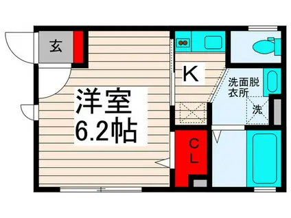 アダージョ(1K/1階)の間取り写真