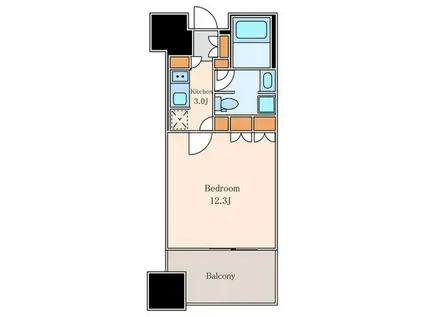 麻布台ヒルズレジデンスB(1K/21階)の間取り写真