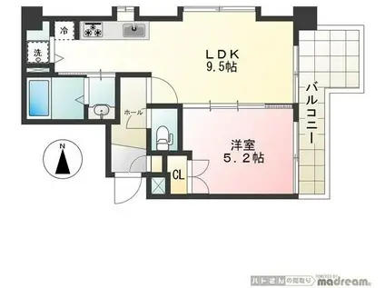 ネクステージ国分寺(1LDK/5階)の間取り写真