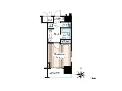 コンシェリア芝公園(1K/10階)の間取り写真