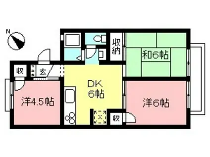 青蘭ハイツ(3DK/2階)の間取り写真