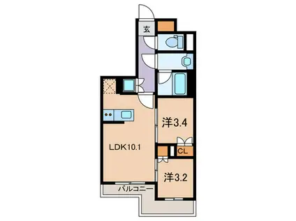 コンフォリア・リブ大森西(2LDK/2階)の間取り写真