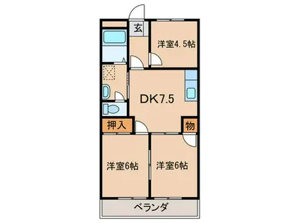 ギャラン春の町(3DK/3階)の間取り写真