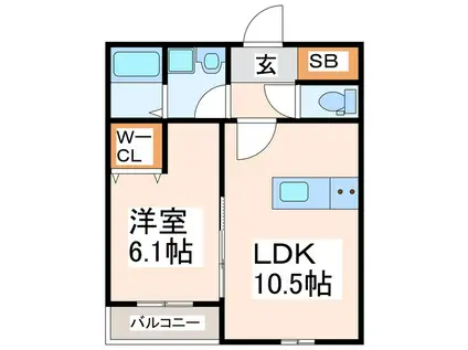 リタリッチ東海学園駅前(1LDK/1階)の間取り写真