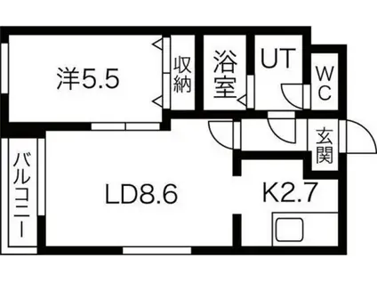 リバティクレスト24(1LDK/1階)の間取り写真