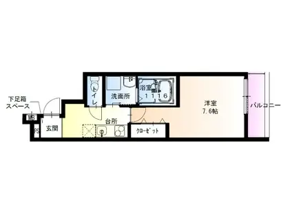 フジパレス遠里小野ノース(1K/3階)の間取り写真