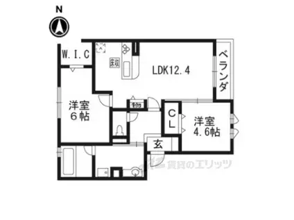 リアンファミリアル1棟(2LDK/1階)の間取り写真