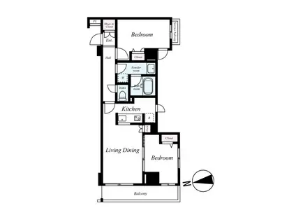 スカイコート隅田公園(2LDK/3階)の間取り写真