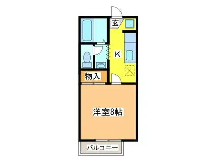 プレジールSHIGEMORI(1K/1階)の間取り写真