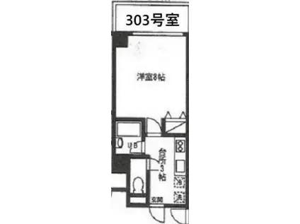 グランデ1(1K/3階)の間取り写真