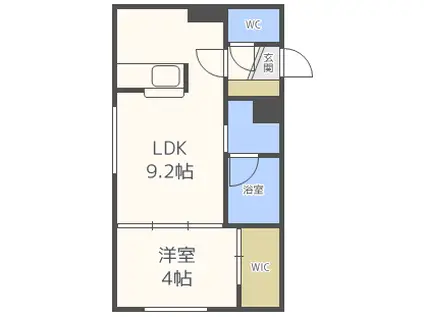 アレグリア琴似(1LDK/1階)の間取り写真