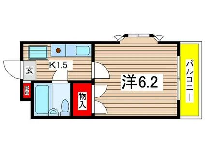 フラワーハウス(1K/1階)の間取り写真