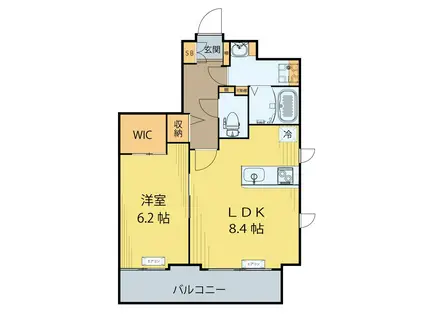 クラウド泉中央ウエスト(1LDK/3階)の間取り写真