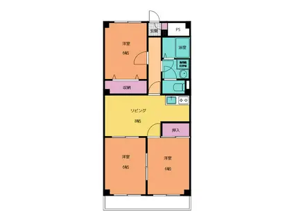 メゾンマロニエ(3DK/3階)の間取り写真