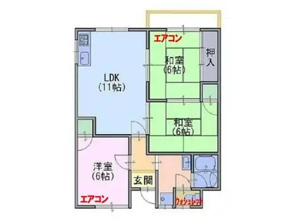 ラフレシア山崎(3LDK/2階)の間取り写真