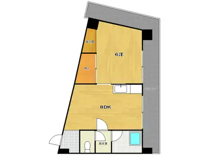 和秀大須賀ビル(1LDK/5階)の間取り写真