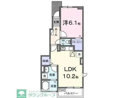マニフィーク(1LDK/1階)の間取り写真
