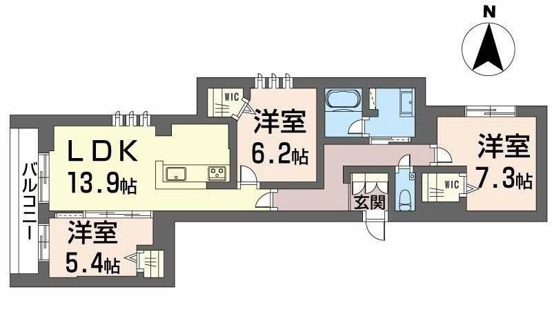 AVANCE東草深ウエスト(3LDK/2階)の間取り写真