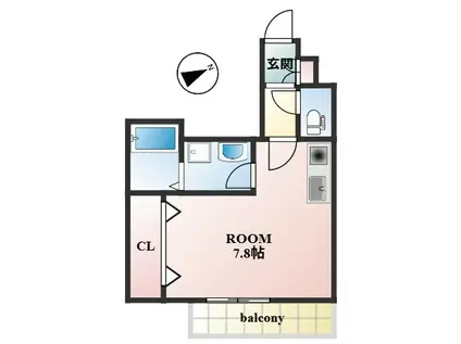 欅RESIDENCE(ワンルーム/1階)の間取り写真