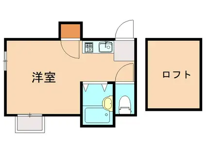 ベルレージュ博多II(1K/2階)の間取り写真