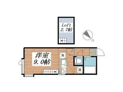 SONIAIV(ワンルーム/2階)の間取り写真