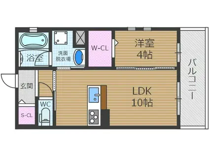 さくらBRILLANTE(1LDK/1階)の間取り写真