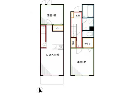 ソラーナ国分寺(2LDK/1階)の間取り写真