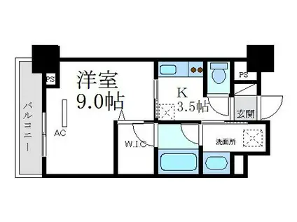 エトワール尼崎(1K/7階)の間取り写真