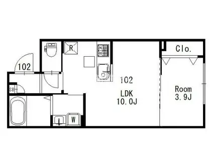 RESORTE(1LDK/1階)の間取り写真