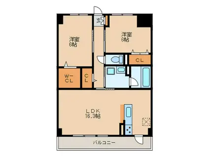 プティフィール・ココ(2LDK/2階)の間取り写真